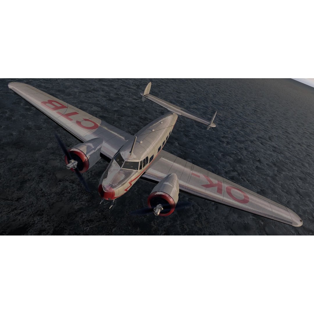 Lockheed L-10 Electra 3D Model – Historic Aircraft, FBX, OBJ, Game Ready - View 16
