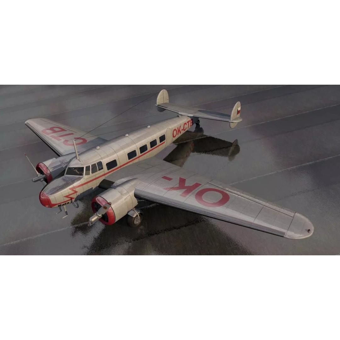 Lockheed L-10 Electra 3D Model – Historic Aircraft, FBX, OBJ, Game Ready - View 2
