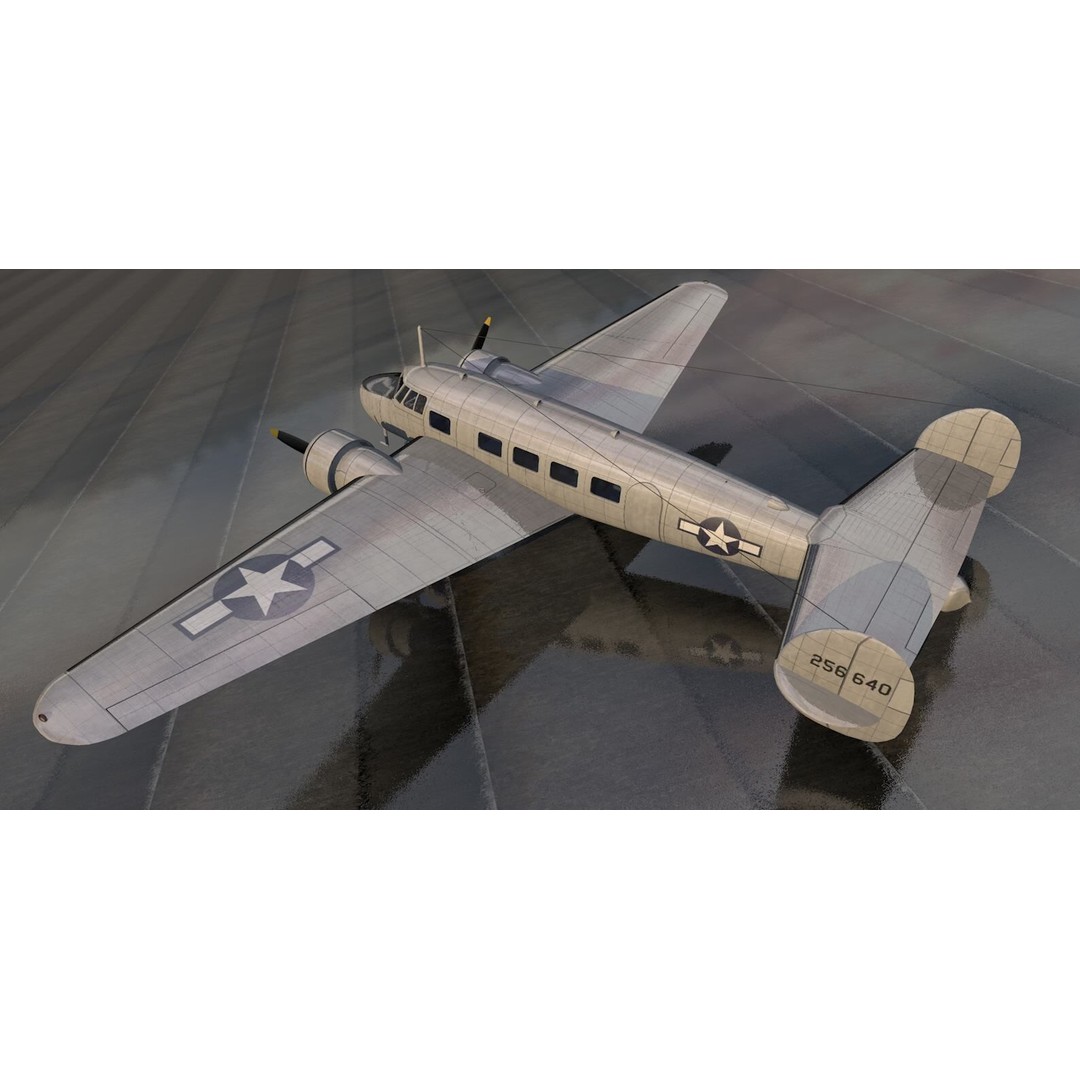 Lockheed L-10 Electra 3D Model – Historic Aircraft, FBX, OBJ, Game Ready - View 7