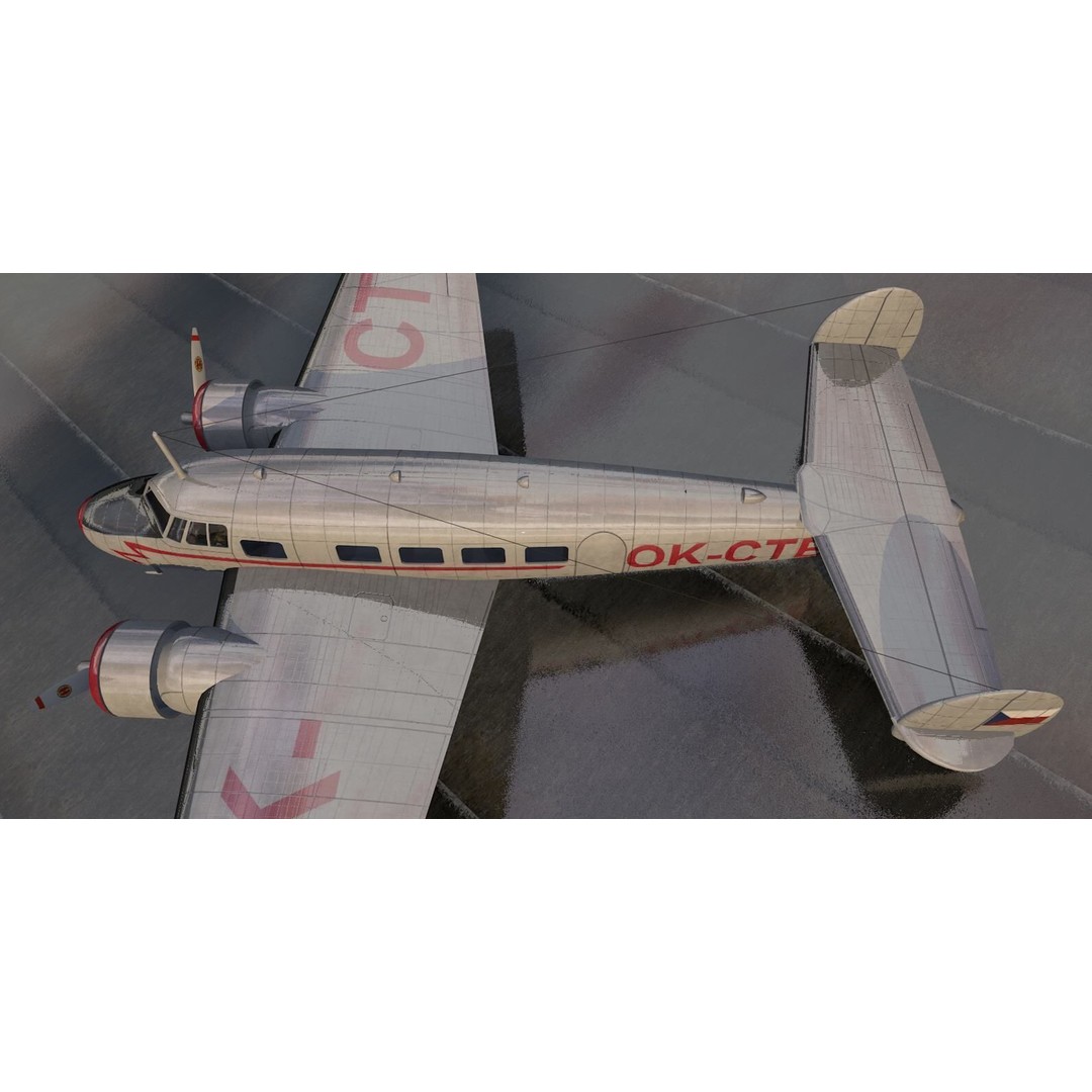 Lockheed L-10 Electra 3D Model – Historic Aircraft, FBX, OBJ, Game Ready - View 9