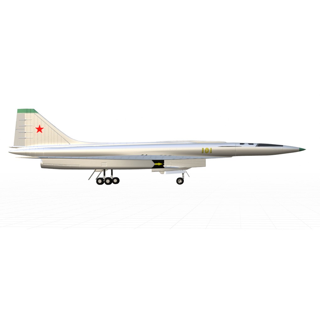 Sukhoi T-4 Sotka 3D Model – Low Poly Military Aircraft, FBX, OBJ - View 14