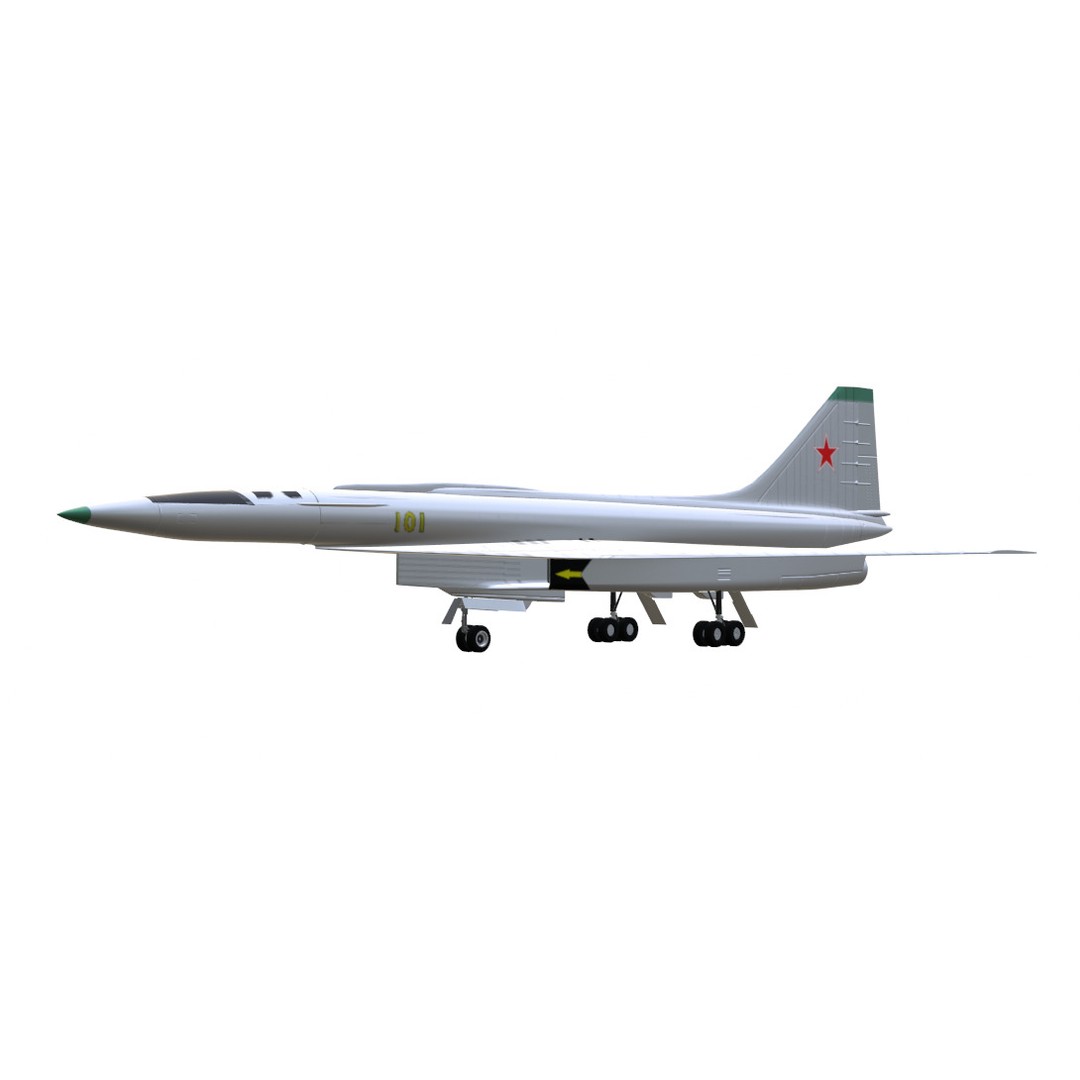 Sukhoi T-4 Sotka 3D Model – Low Poly Military Aircraft, FBX, OBJ - View 15