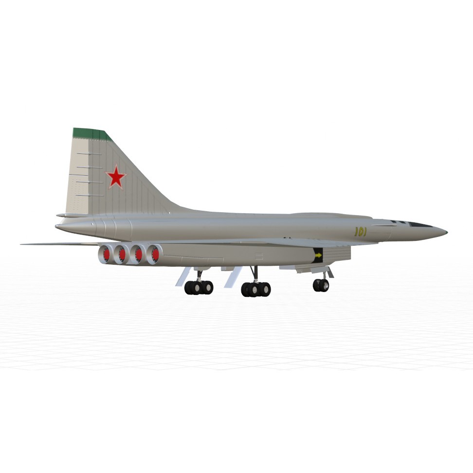 Sukhoi T-4 Sotka 3D Model – Low Poly Military Aircraft, FBX, OBJ - View 17