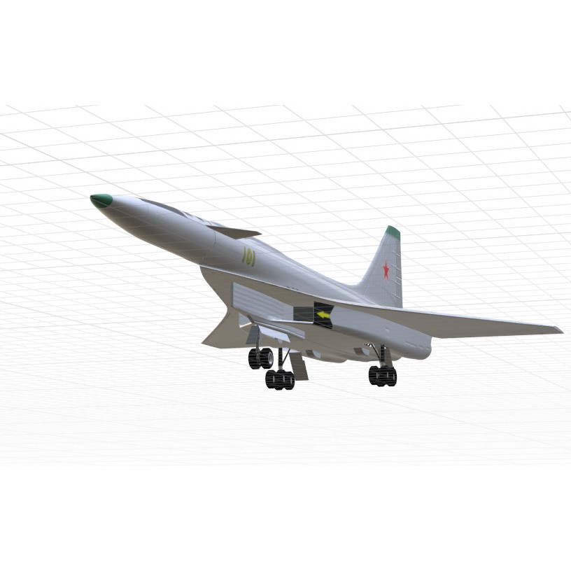 Sukhoi T-4 Sotka 3D Model – Low Poly Military Aircraft, FBX, OBJ - View 18