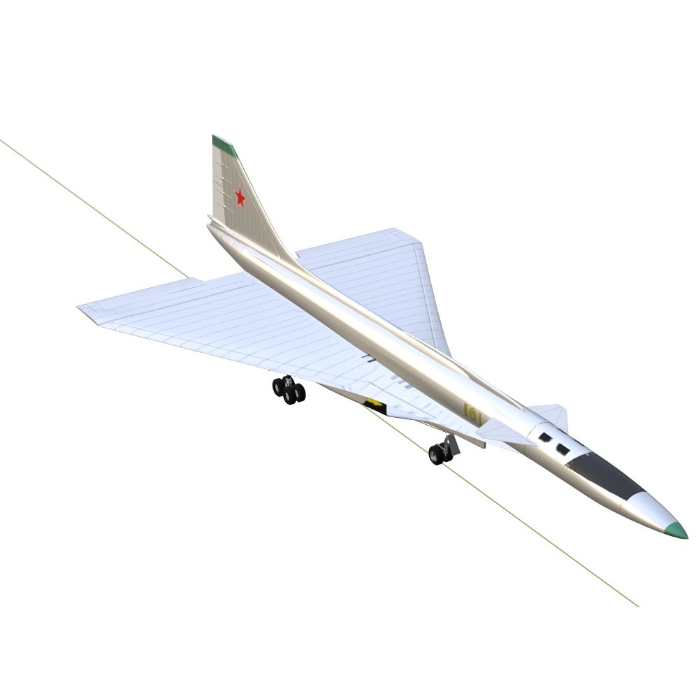 Sukhoi T-4 Sotka 3D Model – Low Poly Military Aircraft, FBX, OBJ - View 20
