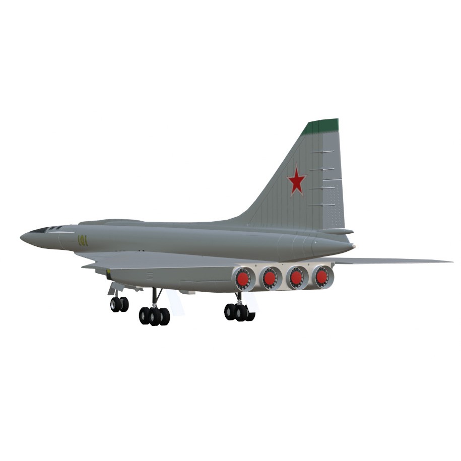 Sukhoi T-4 Sotka 3D Model – Low Poly Military Aircraft, FBX, OBJ - View 21