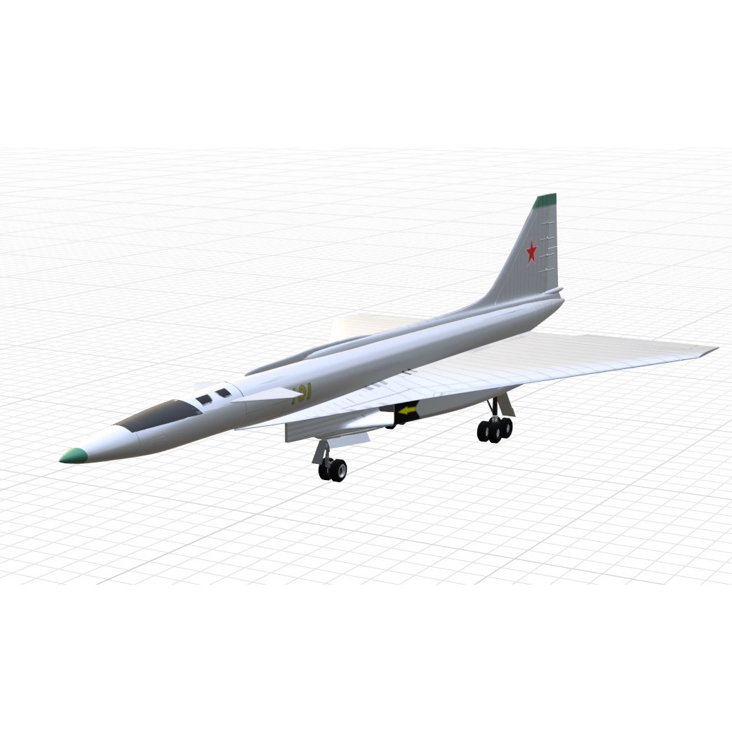 Sukhoi T-4 Sotka 3D Model – Low Poly Military Aircraft, FBX, OBJ - View 22