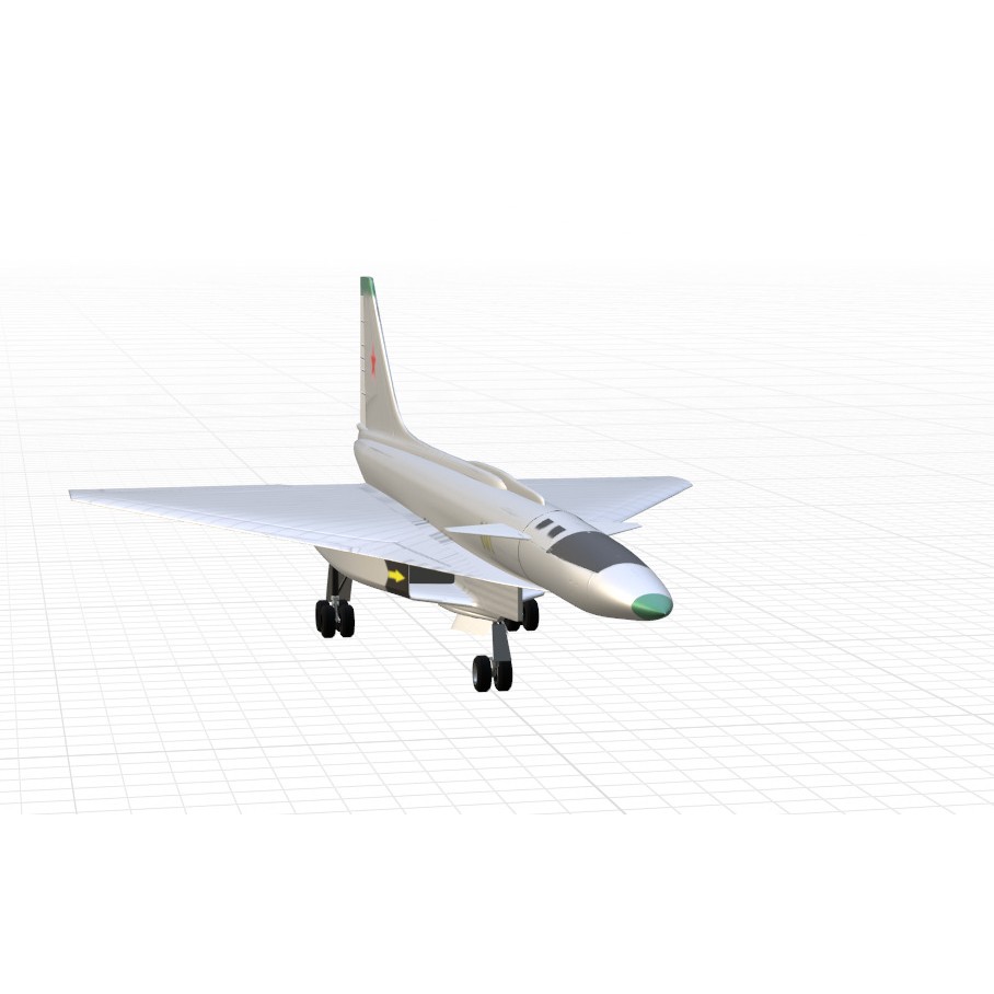 Sukhoi T-4 Sotka 3D Model – Low Poly Military Aircraft, FBX, OBJ - View 23
