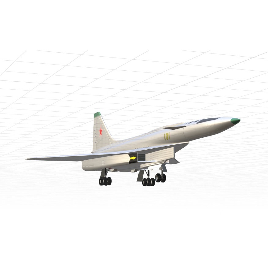 Sukhoi T-4 Sotka 3D Model – Low Poly Military Aircraft, FBX, OBJ - View 24
