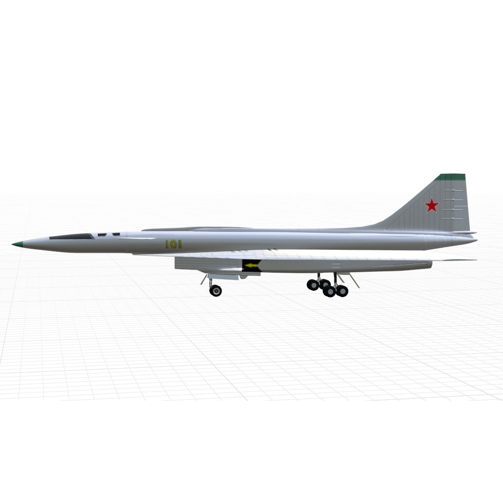 Sukhoi T-4 Sotka 3D Model – Low Poly Military Aircraft, FBX, OBJ - View 26