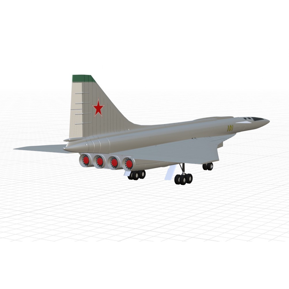 Sukhoi T-4 Sotka 3D Model – Low Poly Military Aircraft, FBX, OBJ - View 29