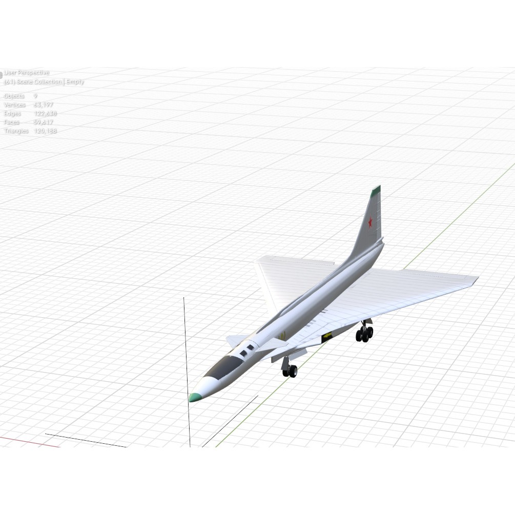 Sukhoi T-4 Sotka 3D Model – Low Poly Military Aircraft, FBX, OBJ - View 30