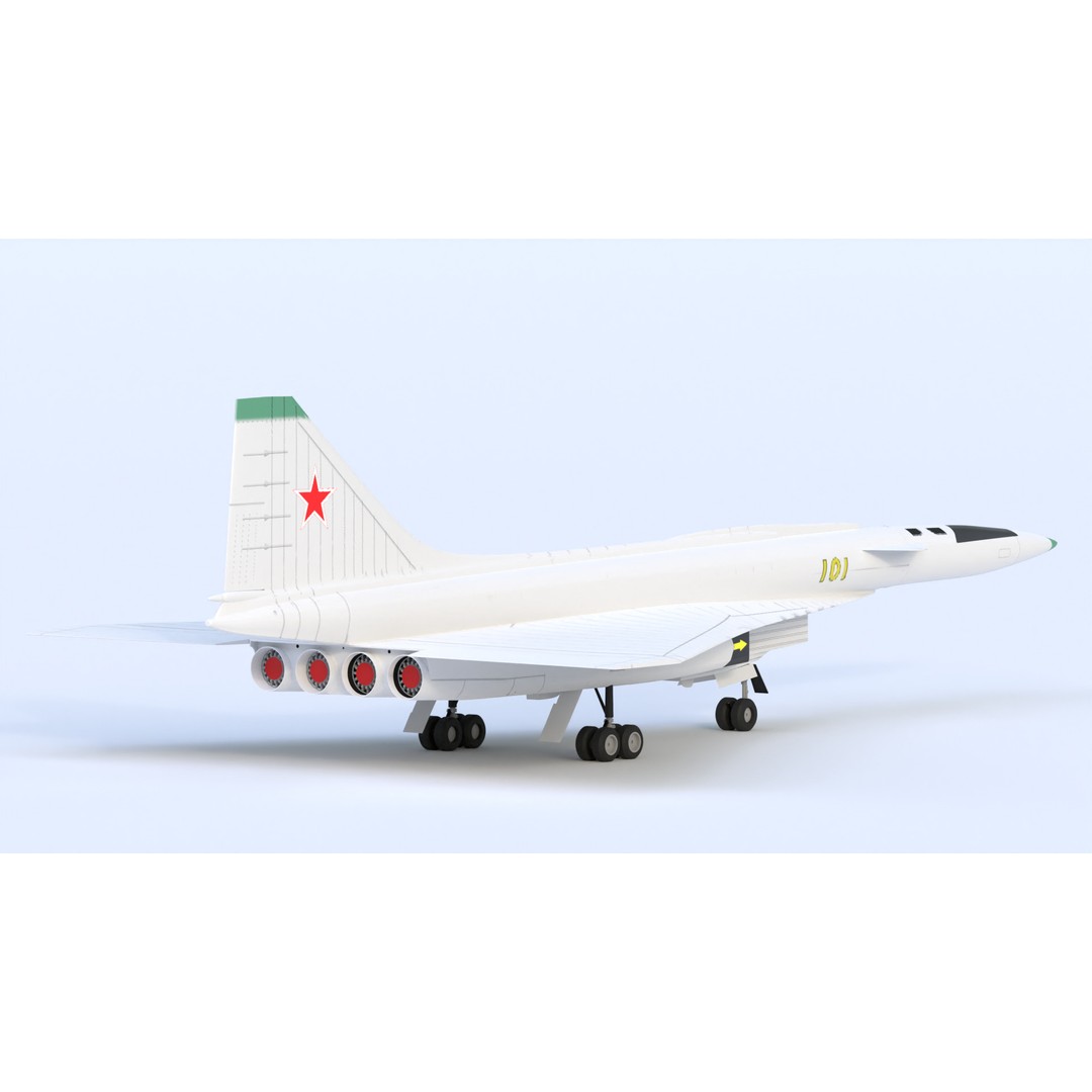 Sukhoi T-4 Sotka 3D Model – Low Poly Military Aircraft, FBX, OBJ - View 4
