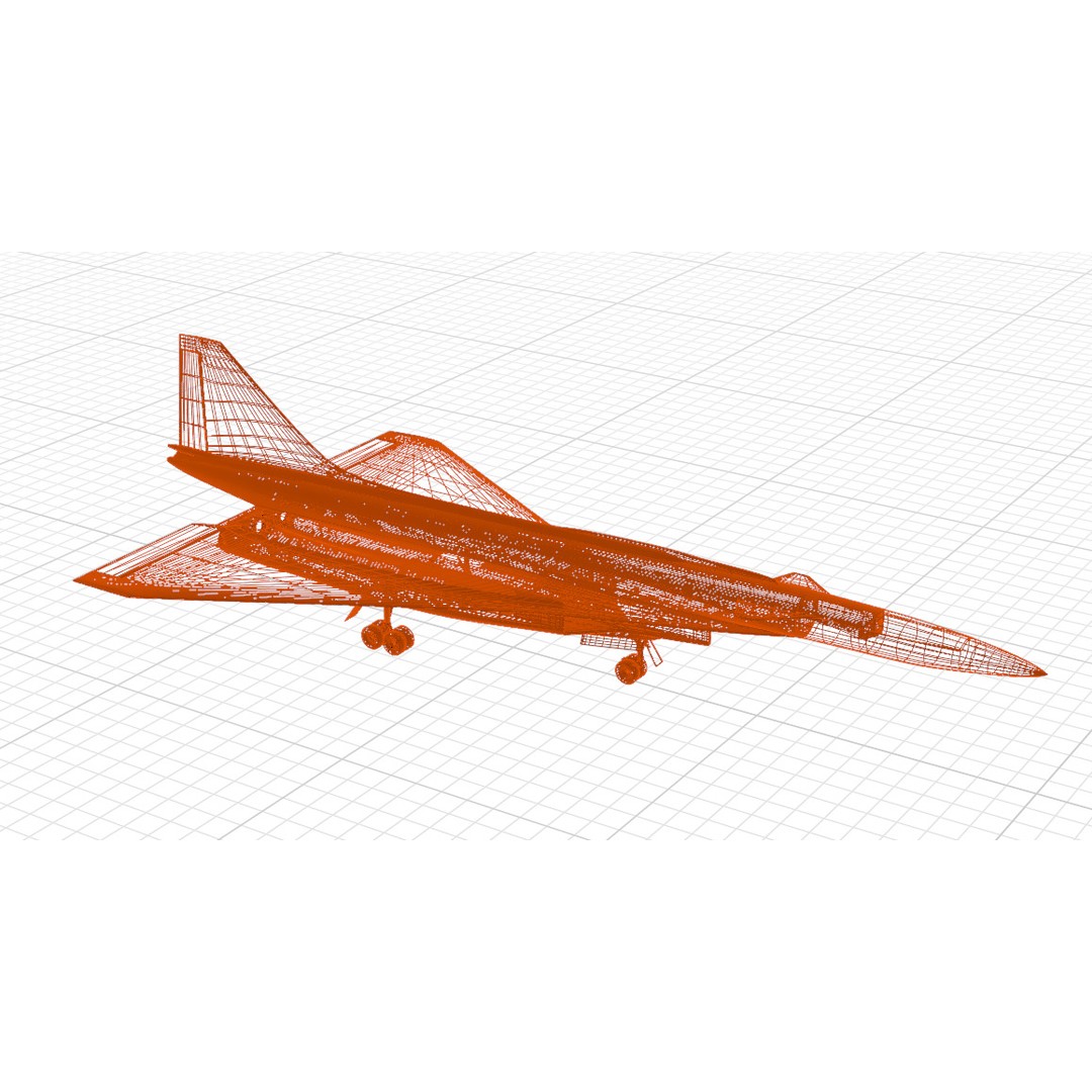 Sukhoi T-4 Sotka 3D Model – Low Poly Military Aircraft, FBX, OBJ - View 44