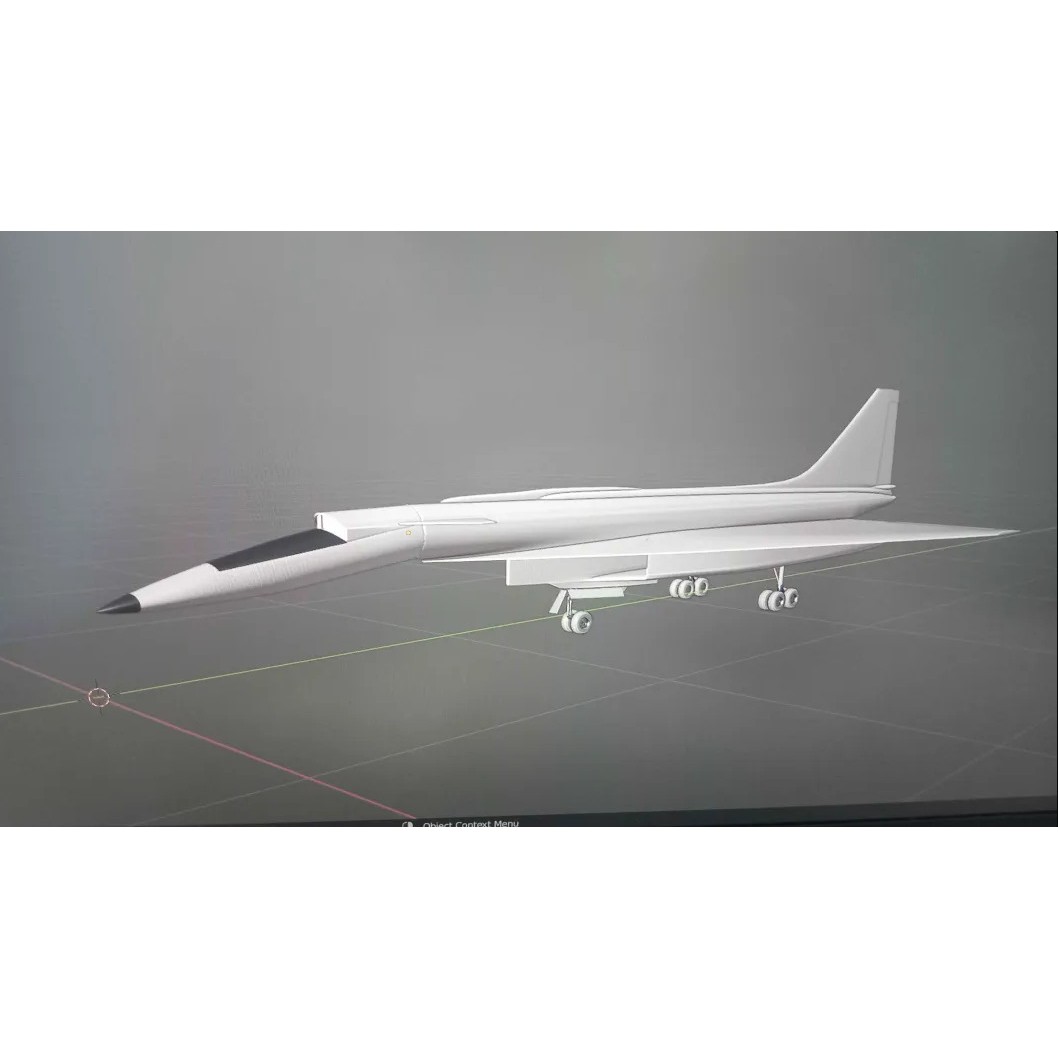 Sukhoi T-4 Sotka 3D Model – Low Poly Military Aircraft, FBX, OBJ - View 5