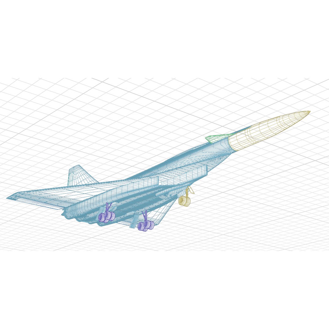 Sukhoi T-4 Sotka 3D Model – Low Poly Military Aircraft, FBX, OBJ - View 59