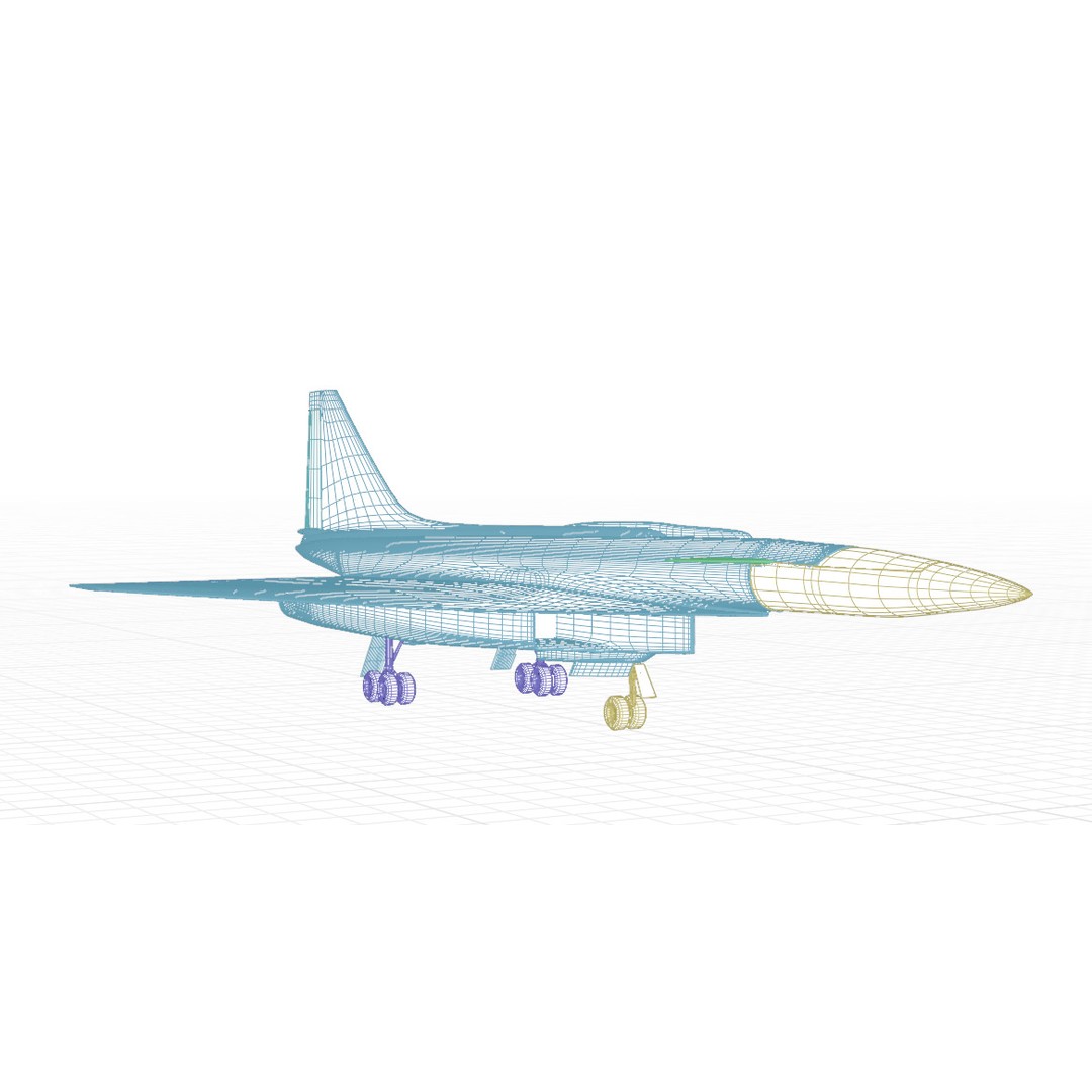 Sukhoi T-4 Sotka 3D Model – Low Poly Military Aircraft, FBX, OBJ - View 64