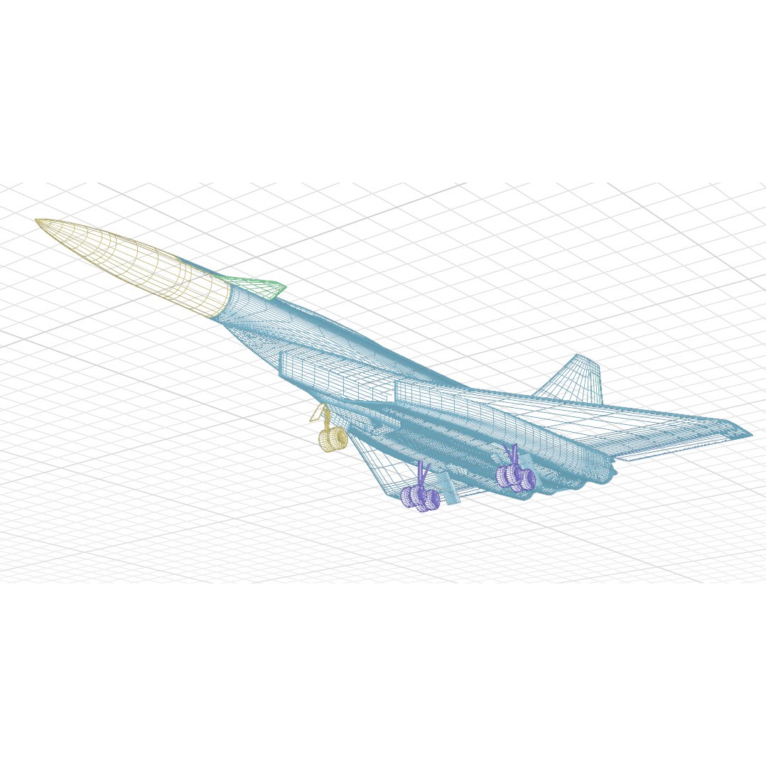 Sukhoi T-4 Sotka 3D Model – Low Poly Military Aircraft, FBX, OBJ - View 65