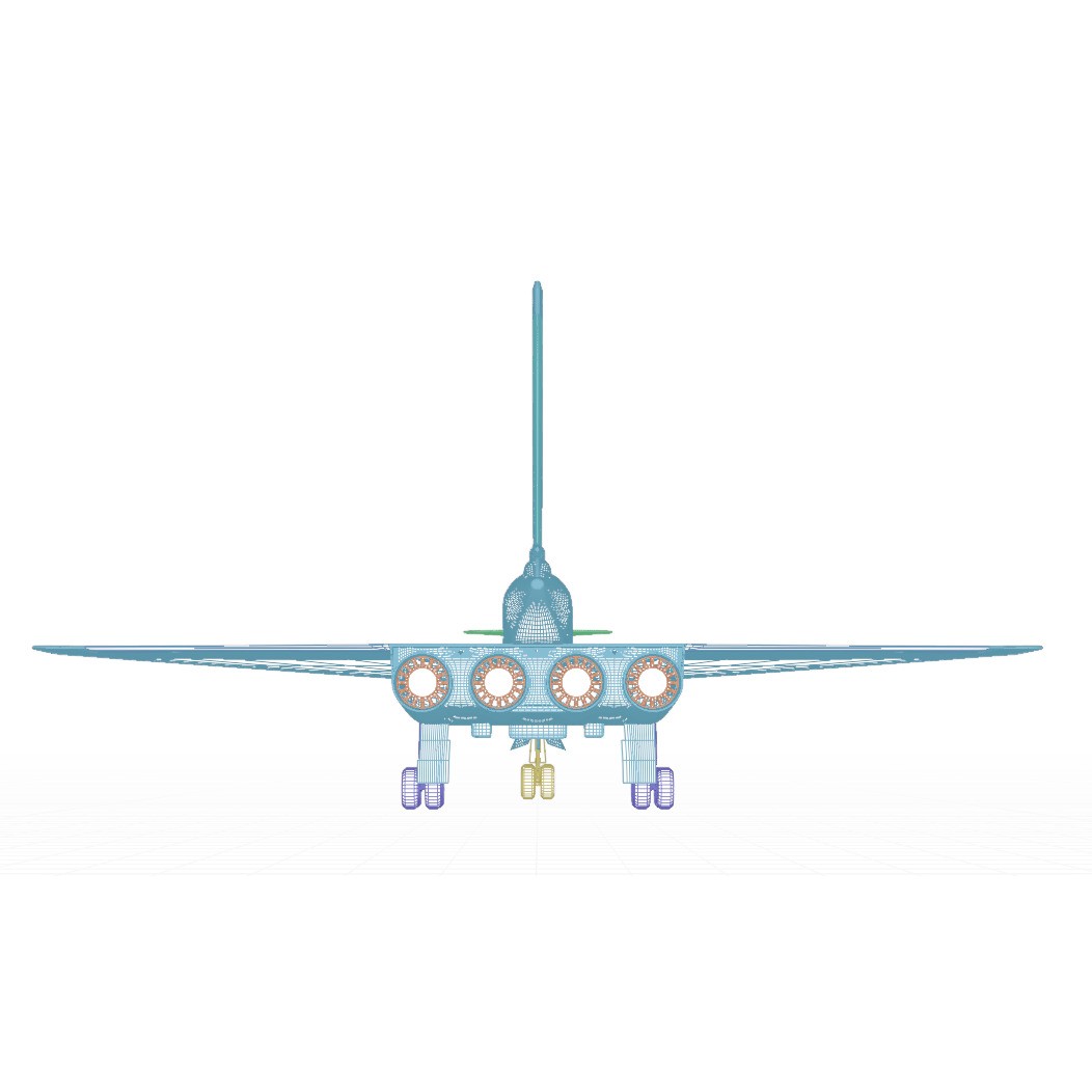Sukhoi T-4 Sotka 3D Model – Low Poly Military Aircraft, FBX, OBJ - View 66