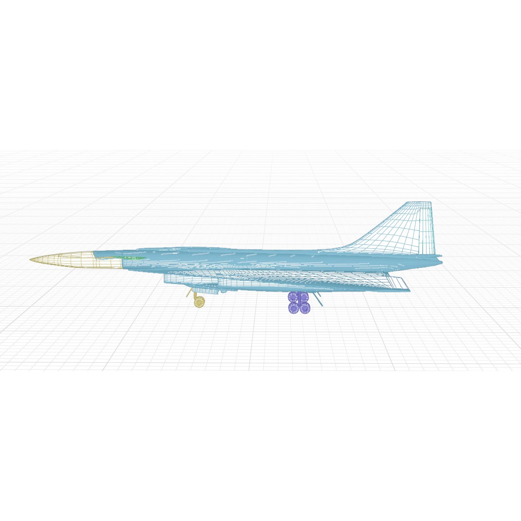 Sukhoi T-4 Sotka 3D Model – Low Poly Military Aircraft, FBX, OBJ - View 67