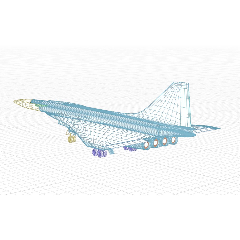 Sukhoi T-4 Sotka 3D Model – Low Poly Military Aircraft, FBX, OBJ - View 68