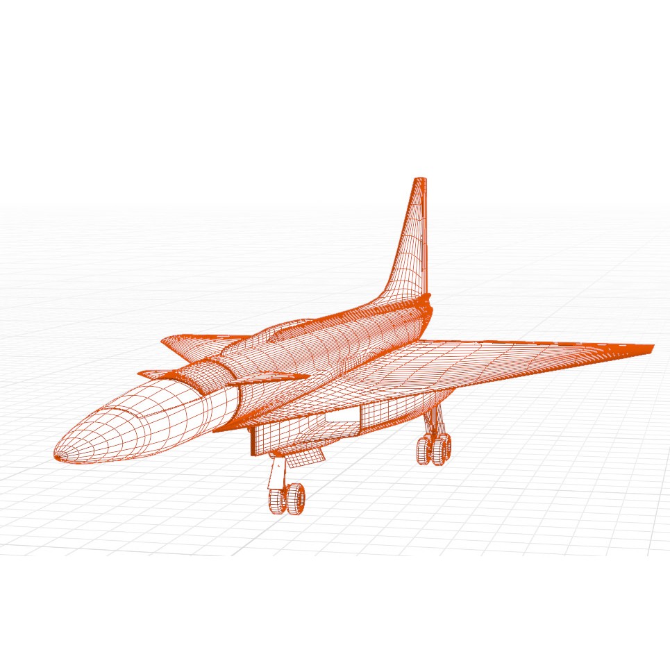 Sukhoi T-4 Sotka 3D Model – Low Poly Military Aircraft, FBX, OBJ - View 71