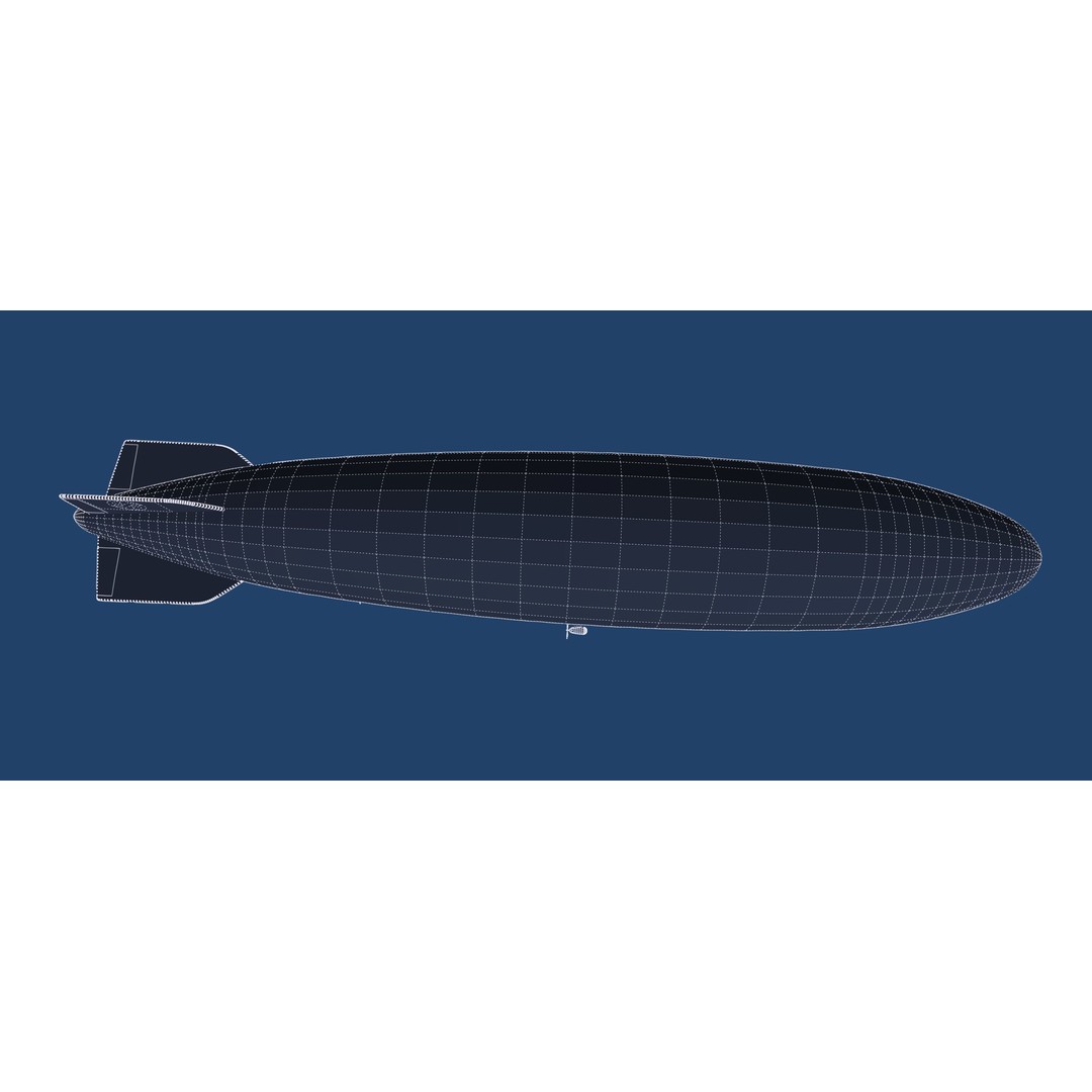 Hindenburg Zeppelin 3D Model – Realistic Airship with Interior, FBX