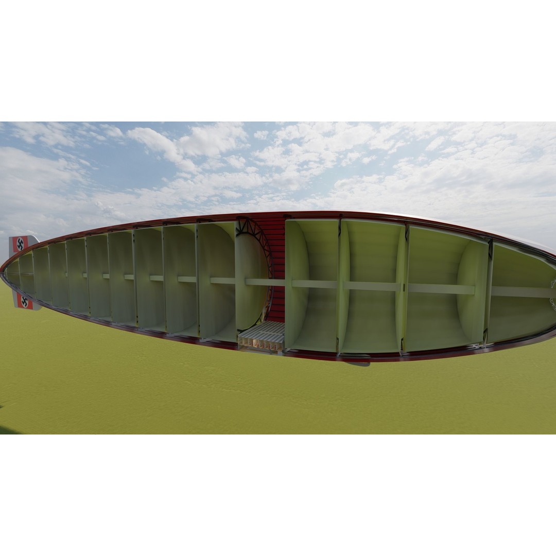 Hindenburg Zeppelin 3D Model – Realistic Airship with Interior, FBX - View 22