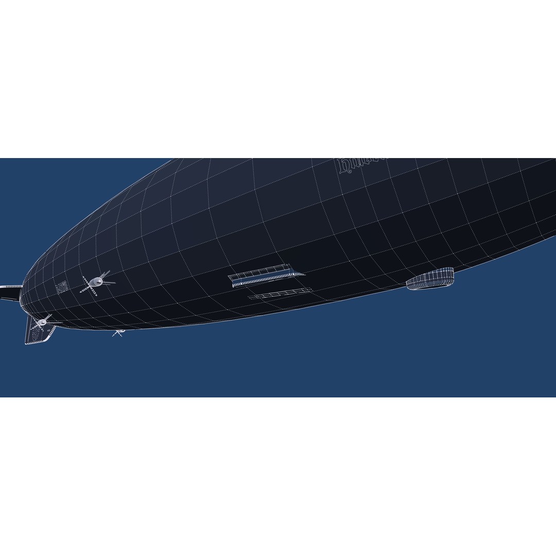 Hindenburg Zeppelin 3D Model – Realistic Airship with Interior, FBX - View 32