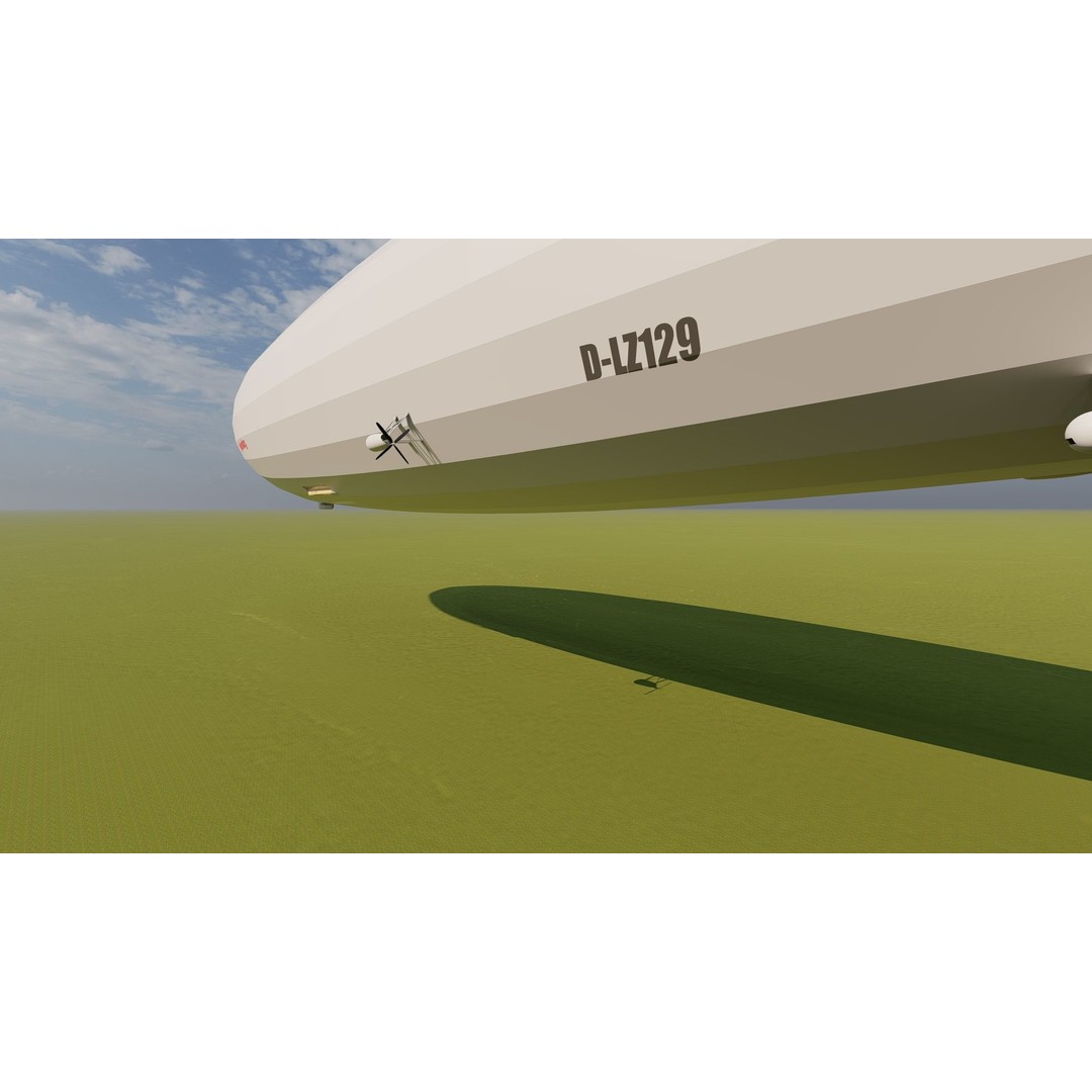 Hindenburg Zeppelin 3D Model – Realistic Airship with Interior, FBX - View 5