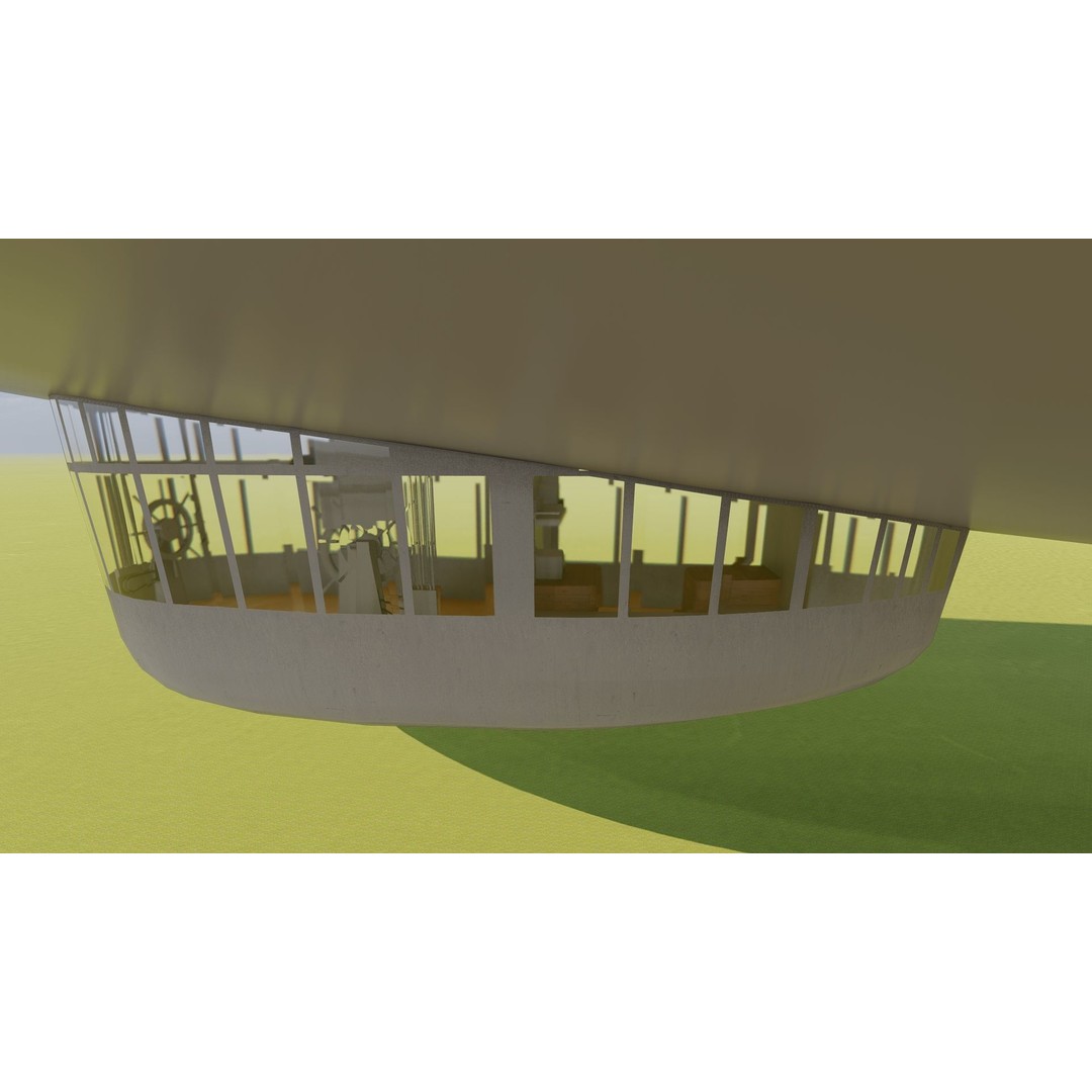 Hindenburg Zeppelin 3D Model – Realistic Airship with Interior, FBX - View 6