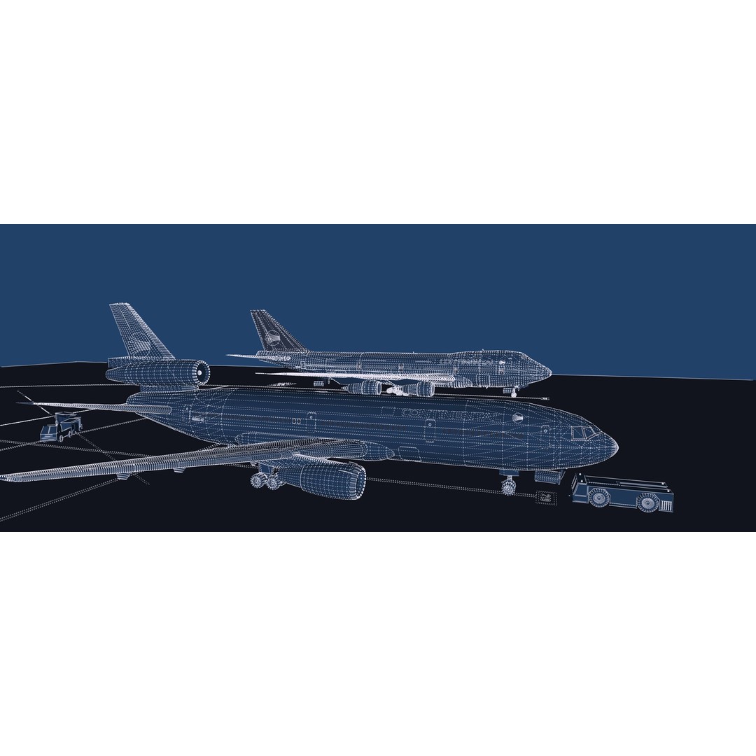Boeing 747-100 & DC-10-10 3D Model – Textured Aircraft, SketchUp & FBX