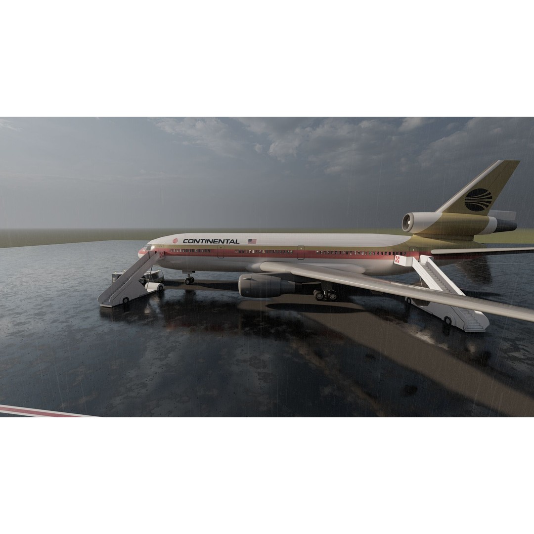 Boeing 747-100 & DC-10-10 3D Model – Textured Aircraft, SketchUp & FBX - View 14