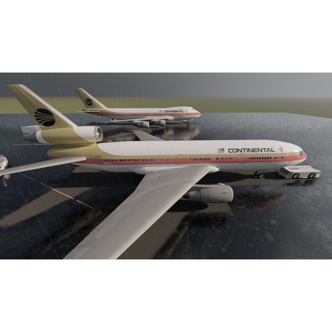 Boeing 747-100 & DC-10-10 3D Model – Textured Aircraft, SketchUp & FBX - View 17