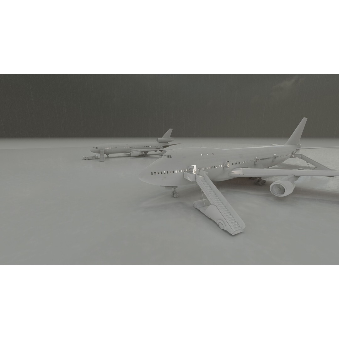 Boeing 747-100 & DC-10-10 3D Model – Textured Aircraft, SketchUp & FBX - View 39