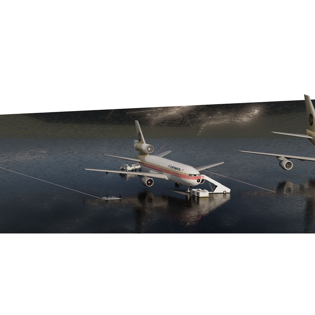 Boeing 747-100 & DC-10-10 3D Model – Textured Aircraft, SketchUp & FBX - View 4
