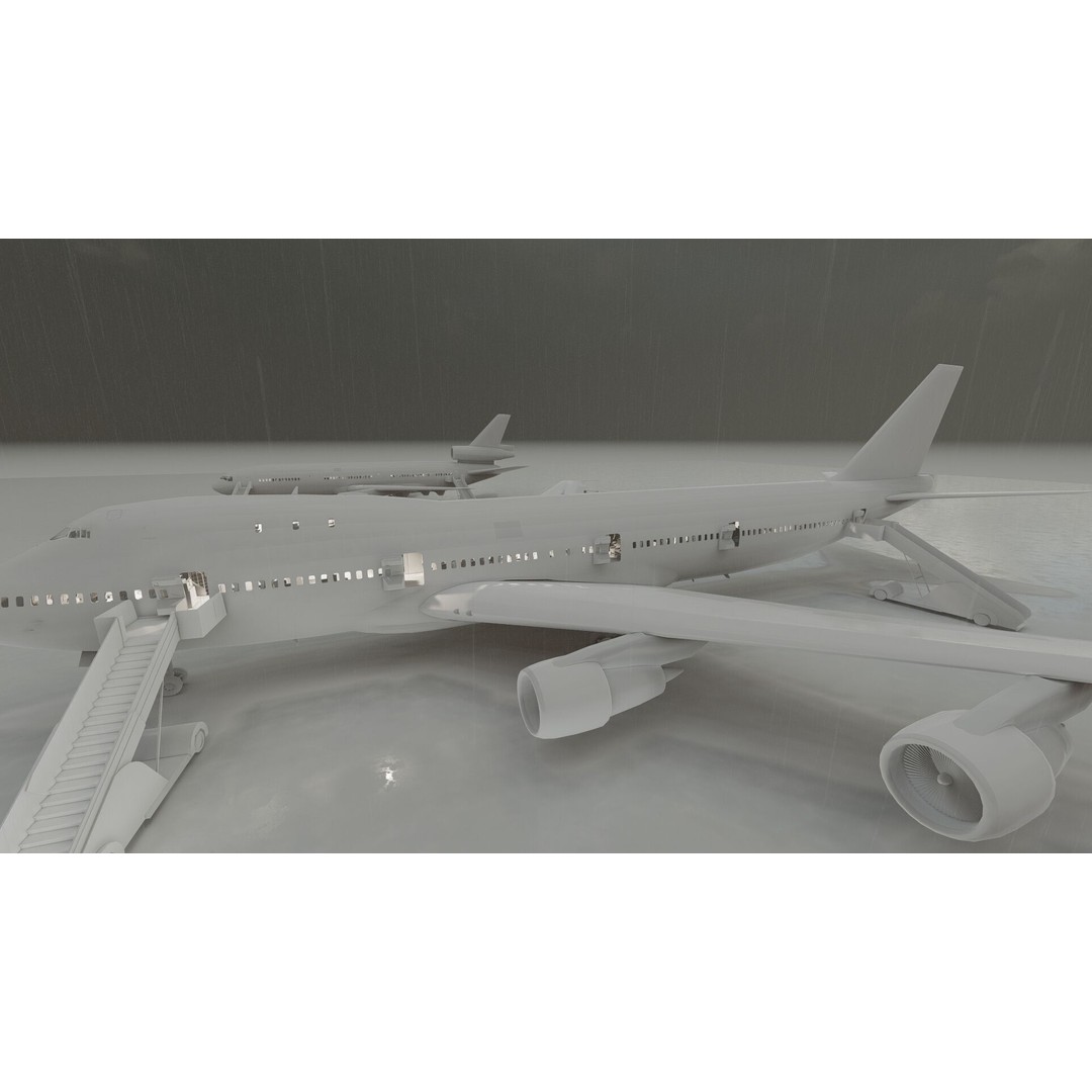 Boeing 747-100 & DC-10-10 3D Model – Textured Aircraft, SketchUp & FBX - View 40