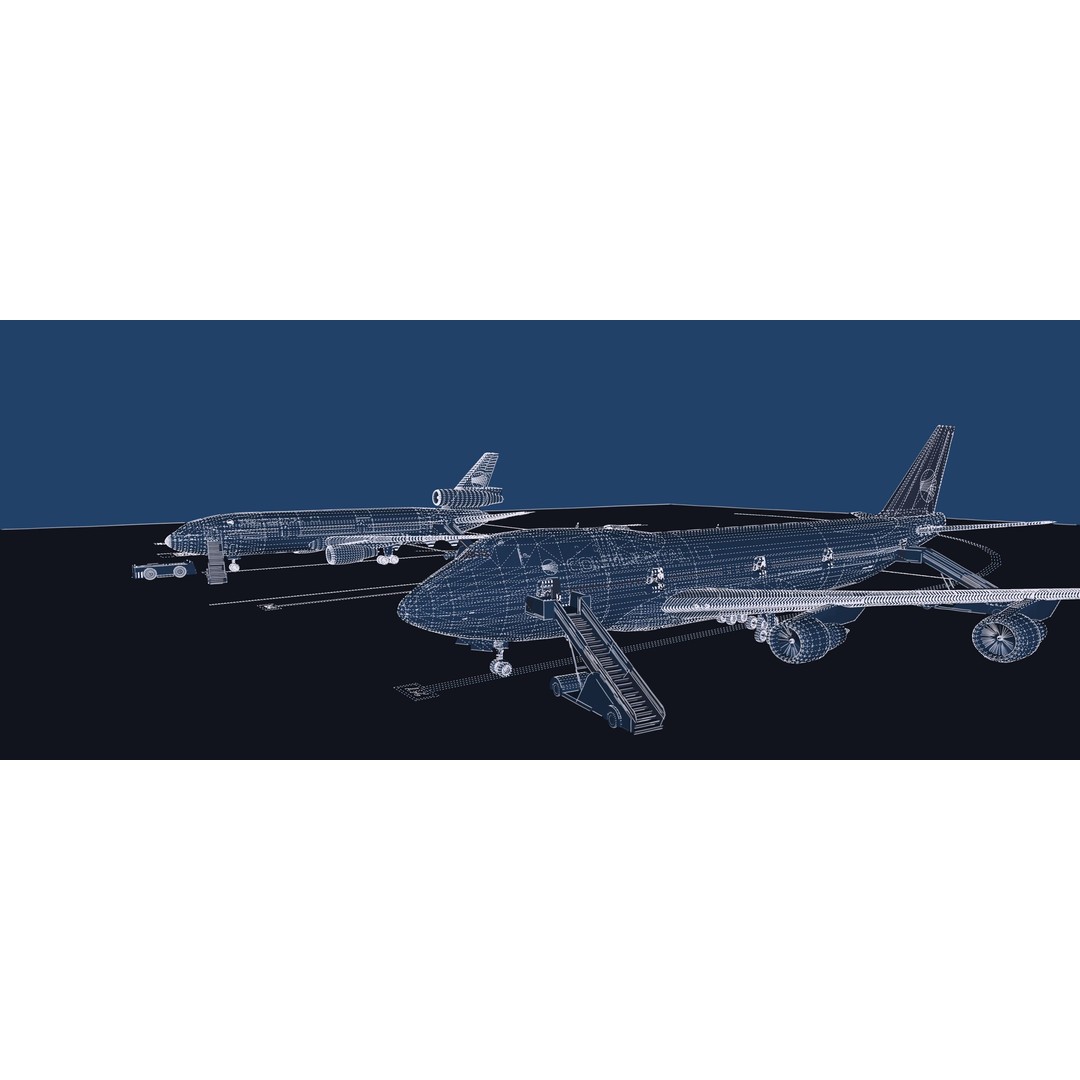 Boeing 747-100 & DC-10-10 3D Model – Textured Aircraft, SketchUp & FBX - View 45