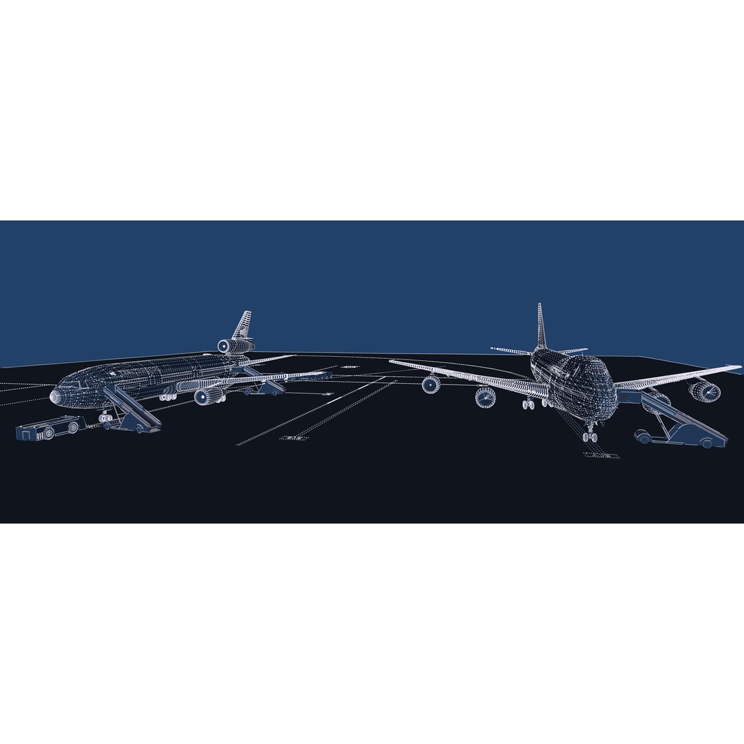 Boeing 747-100 & DC-10-10 3D Model – Textured Aircraft, SketchUp & FBX - View 46