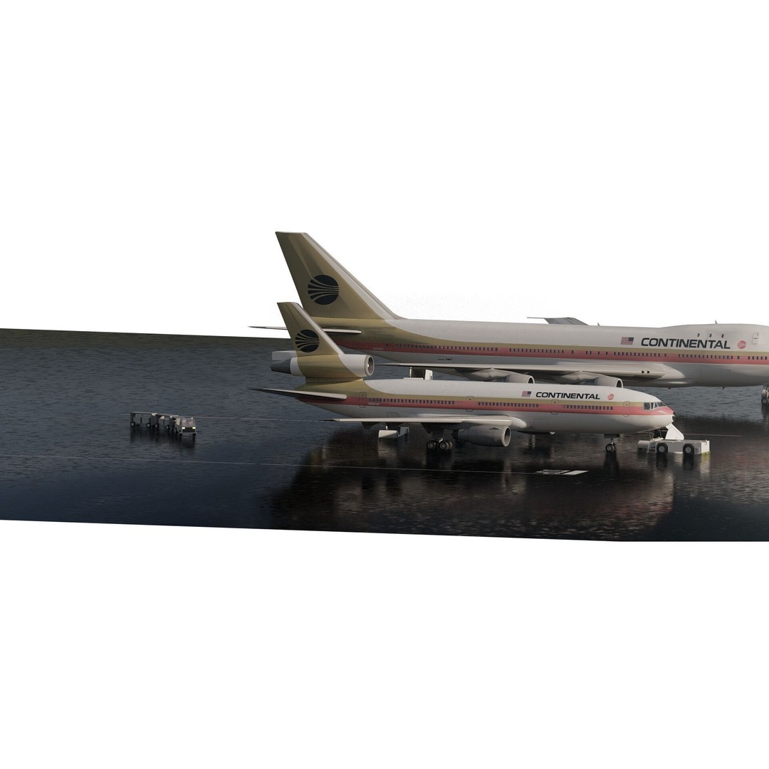 Boeing 747-100 & DC-10-10 3D Model – Textured Aircraft, SketchUp & FBX - View 5