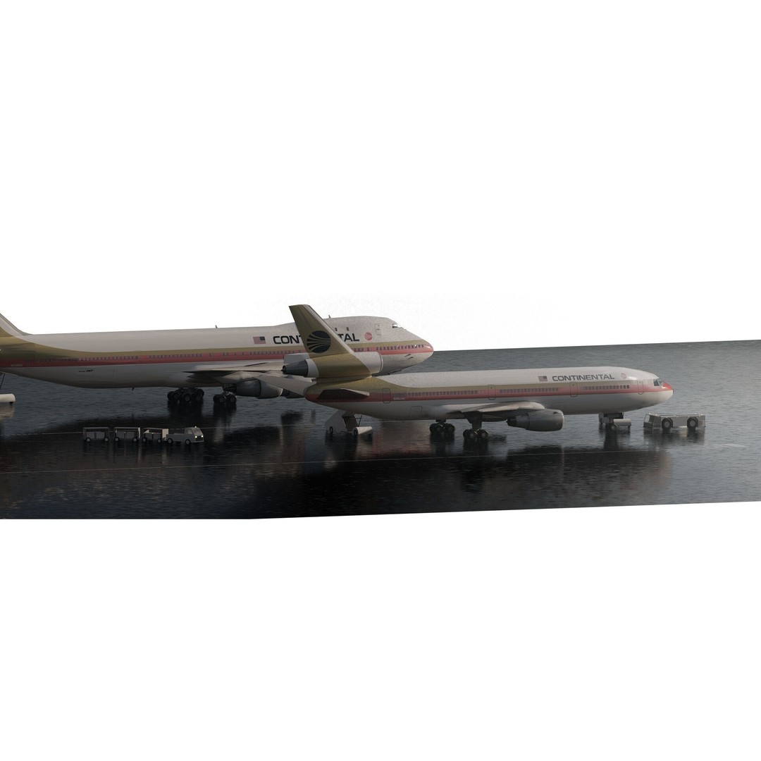 Boeing 747-100 & DC-10-10 3D Model – Textured Aircraft, SketchUp & FBX - View 6