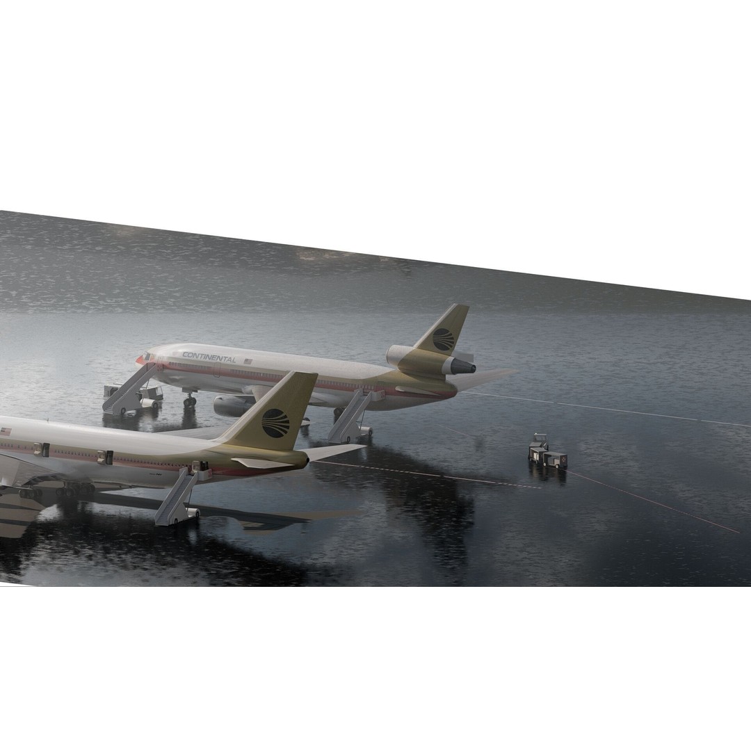 Boeing 747-100 & DC-10-10 3D Model – Textured Aircraft, SketchUp & FBX - View 7