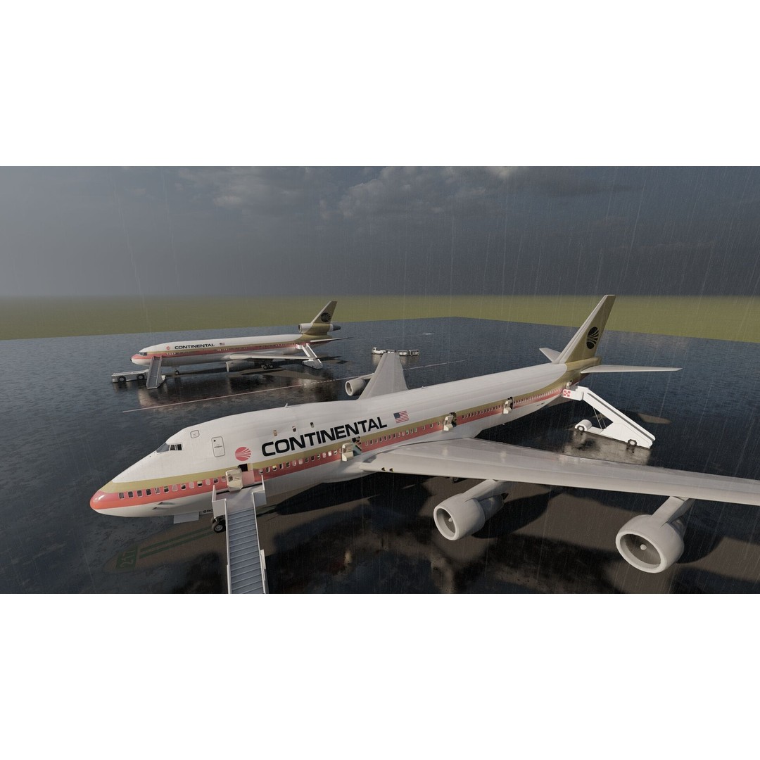 Boeing 747-100 & DC-10-10 3D Model – Textured Aircraft, SketchUp & FBX - View 8