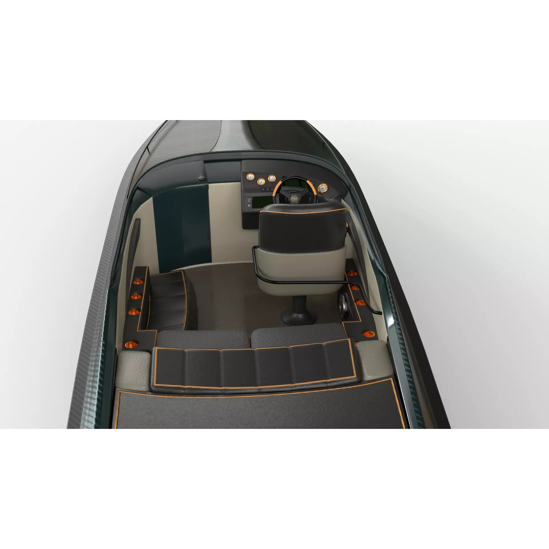 Black Fiber Speedboat - Game-Ready 3D Model - View 10