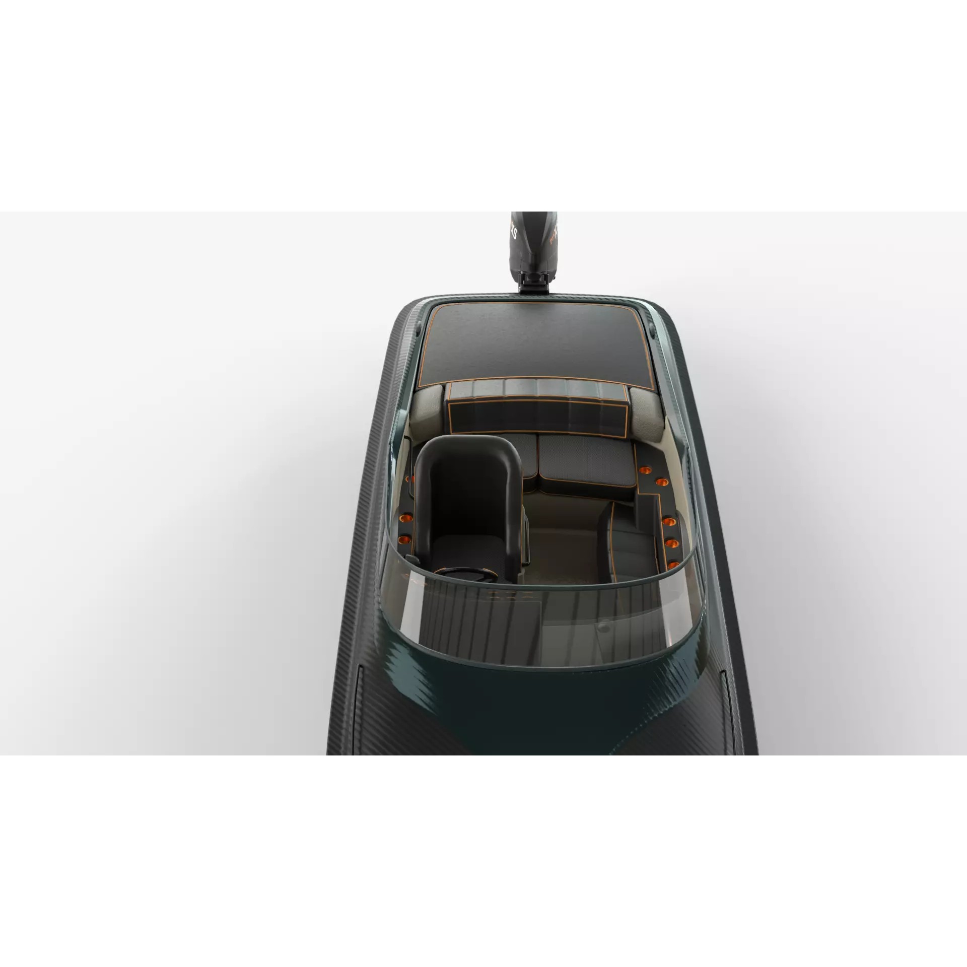 Black Fiber Speedboat - Game-Ready 3D Model - View 4