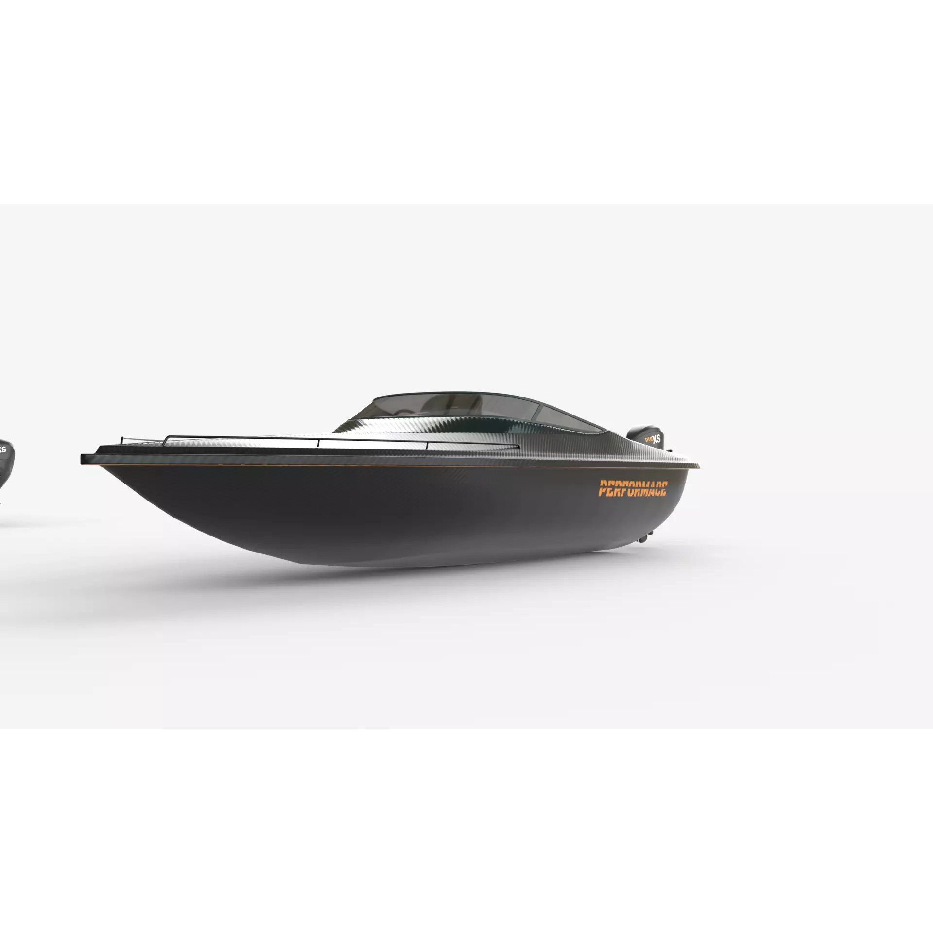 Black Fiber Speedboat - Game-Ready 3D Model - View 9