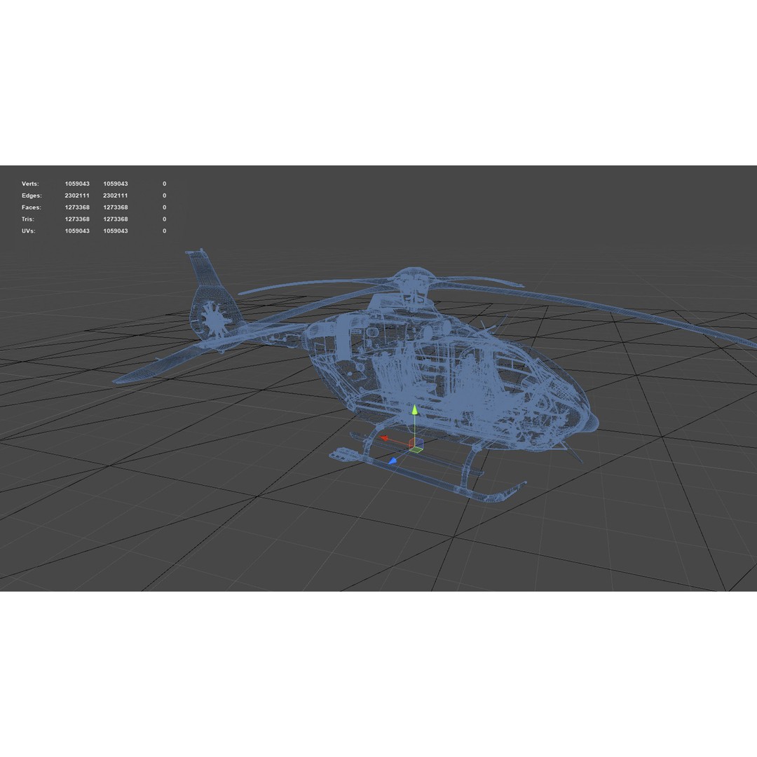 Airbus Helicopter H135 3D Model – Realistic Rigged Asset, PBR, FBX