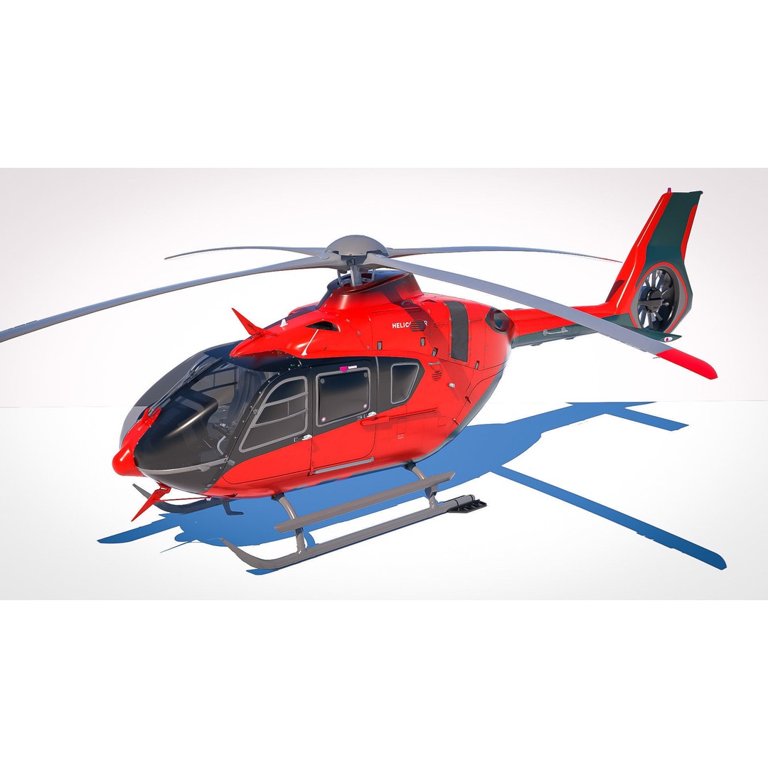 Airbus Helicopter H135 3D Model – Realistic Rigged Asset, PBR, FBX - View 6