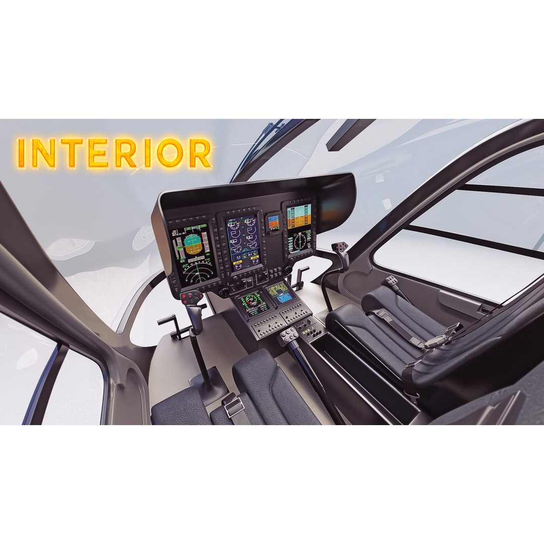 Airbus Helicopter H135 3D Model – Realistic Rigged Asset, PBR, FBX - View 7