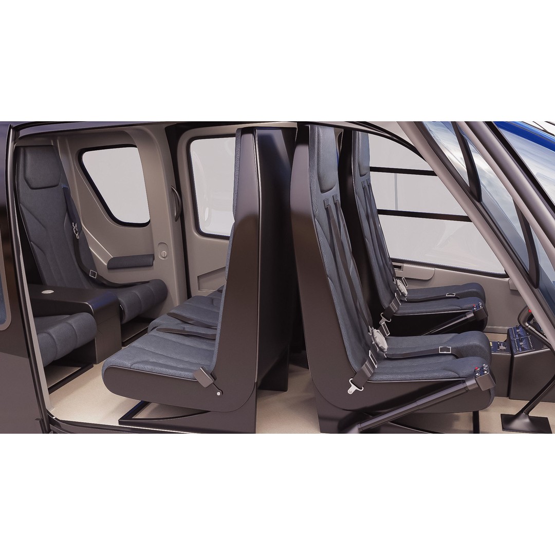 Airbus Helicopter H135 3D Model – Realistic Rigged Asset, PBR, FBX - View 8